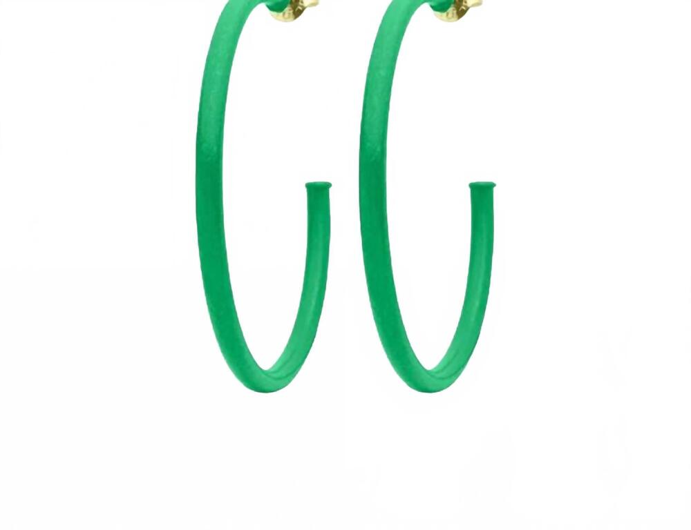 NEW SHEILA FAJL women's painted everybody's favorite hoops in green